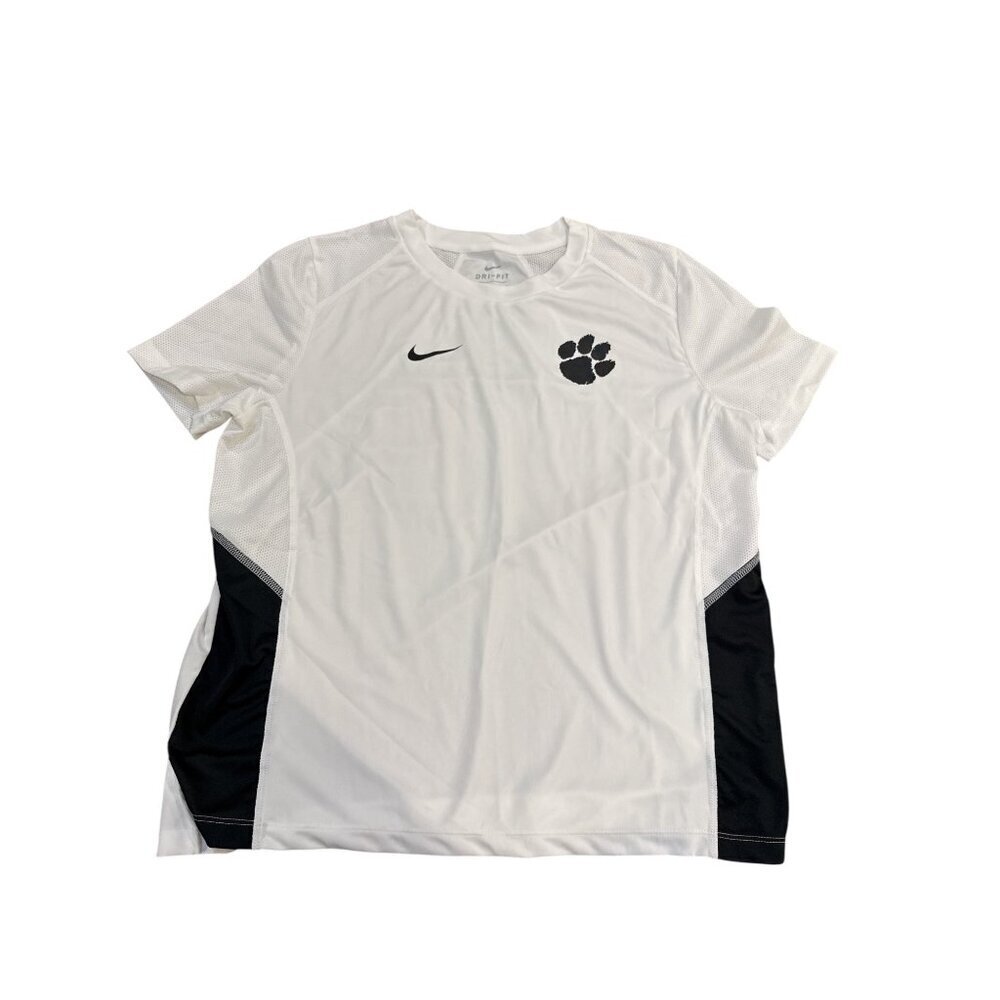 Nike Womens Clemson Tigers Dri-FIT with mesh Short Sleeve White T-Shirt M NWT